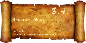 Brozsek Absa névjegykártya